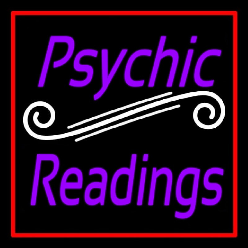 Custom Purple Psychic Readings With Red Border Neon Sign USA