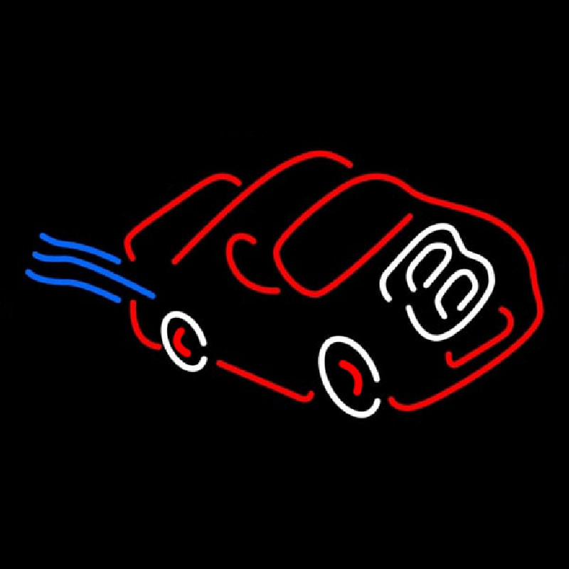 Custom Racing Red Car Neon Sign USA
