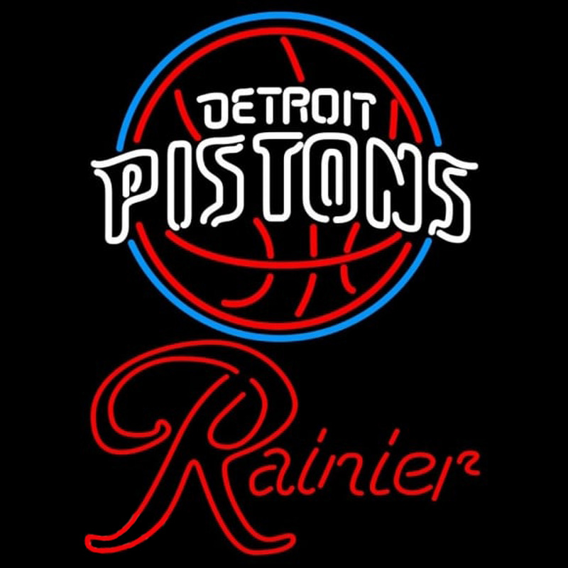 Custom Rainier Detroit Pistons NBA Beer Sign Neon Sign USA