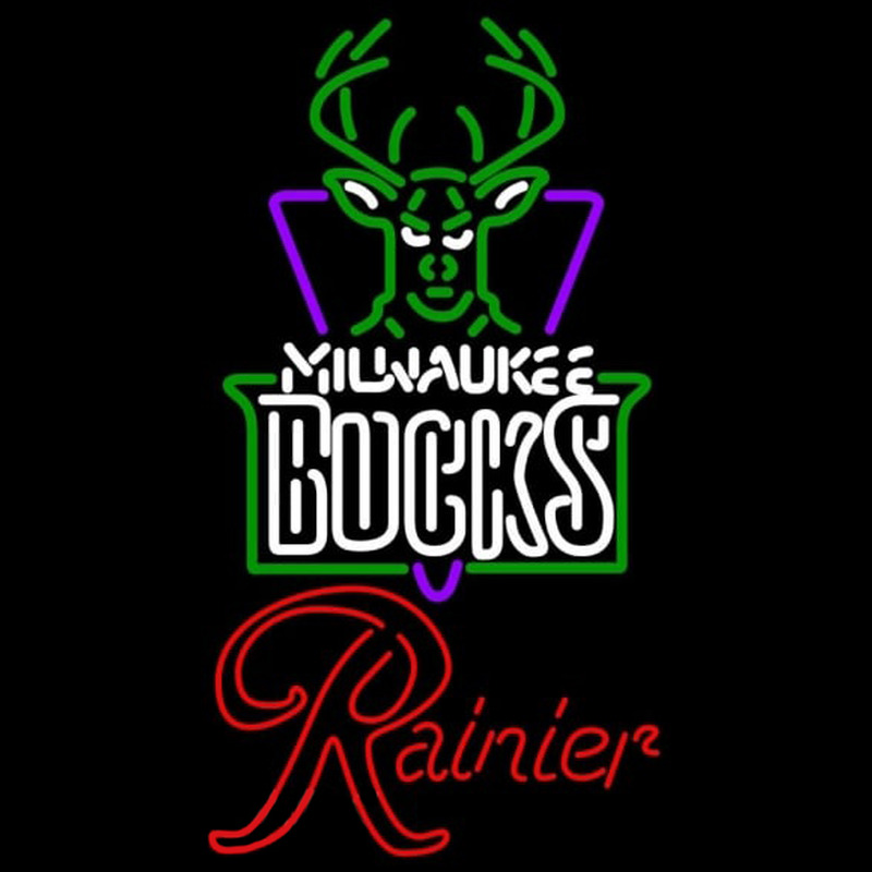 Custom Rainier Milwaukee Bucks NBA Beer Sign Neon Sign USA