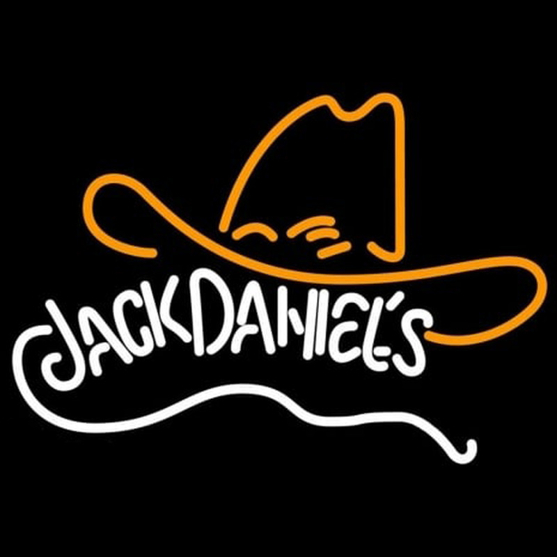 Custom Rare Jack Daniels Whiskey Cowboy Hat Neon Sign USA