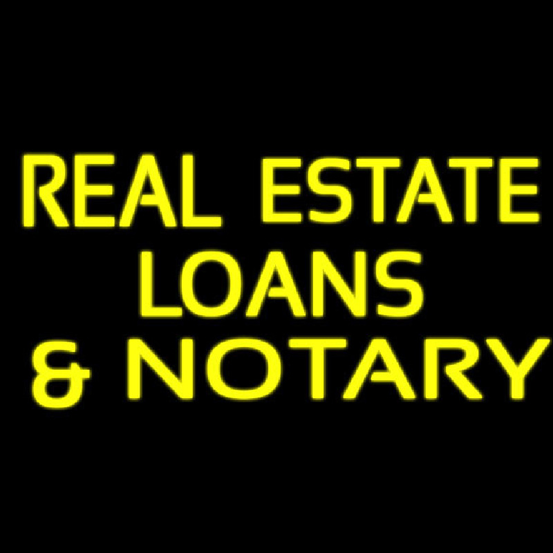 Custom Real Estate Loans And Notary Neon Sign USA