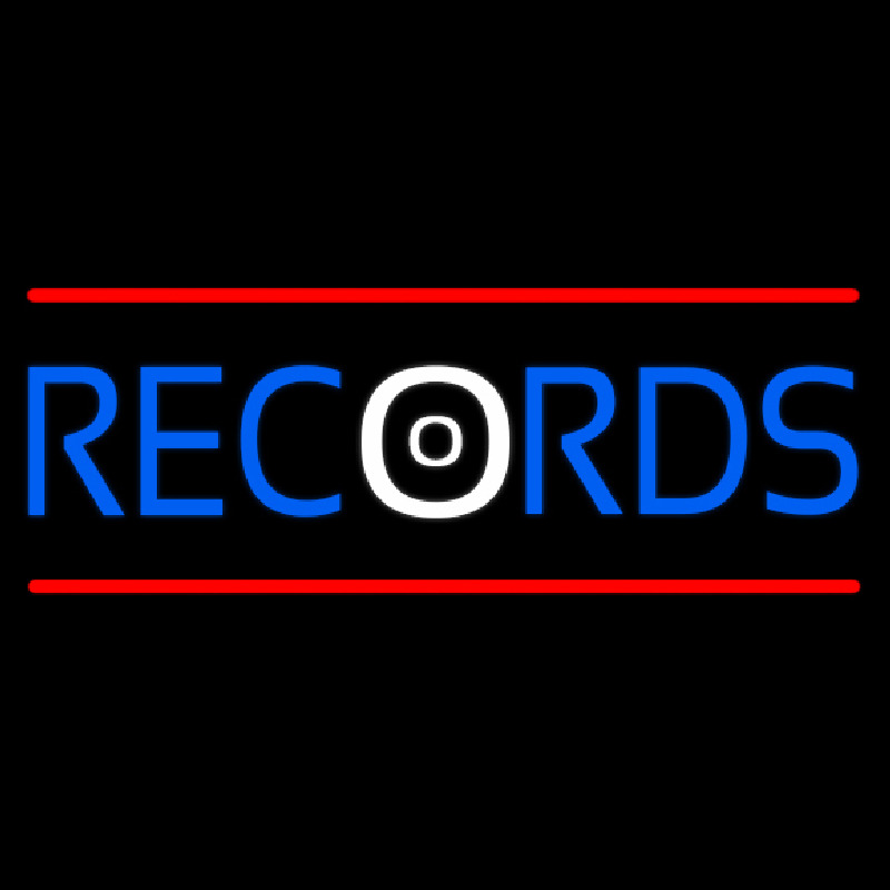 Custom Records Red Line 3 Neon Sign USA