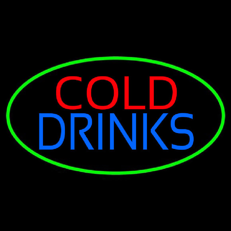 Custom Rectangle Cold Drinks Neon Sign USA