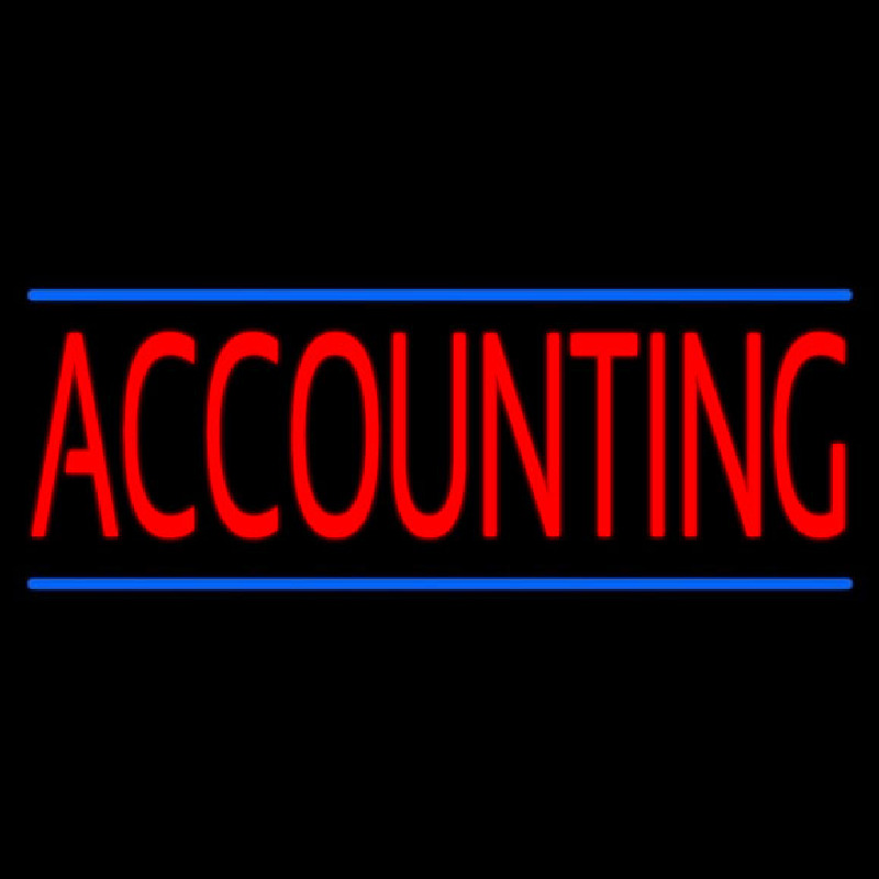 Custom Red Accounting Blue Lines Neon Sign USA