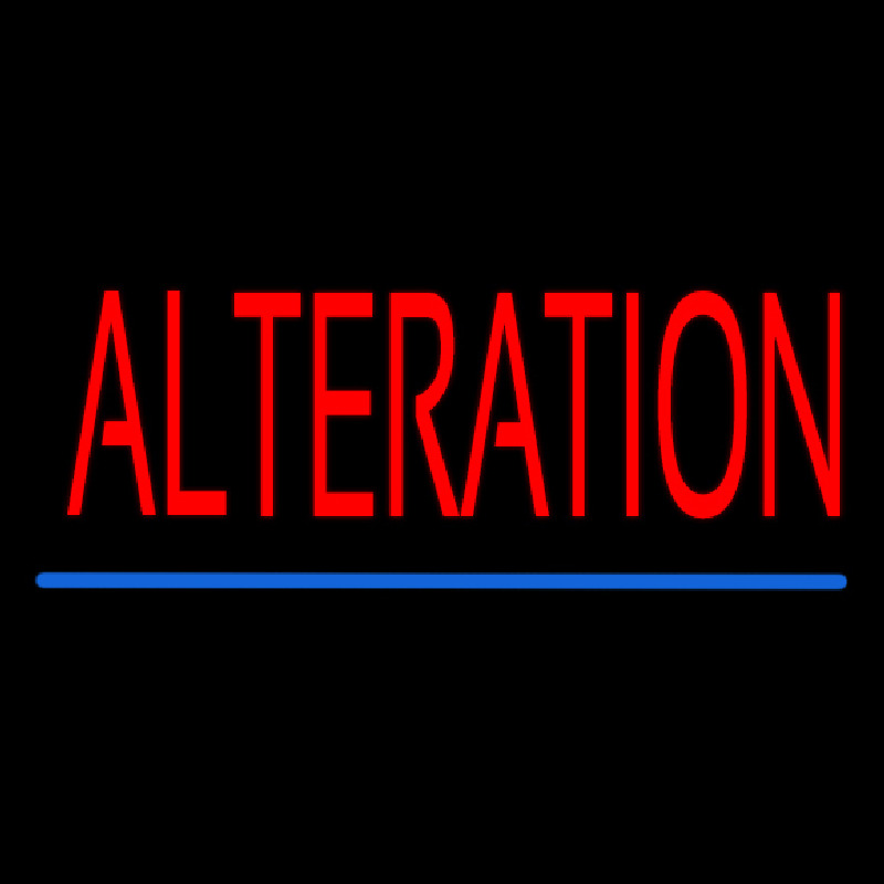 Custom Red Alteration Blue Underline Neon Sign USA