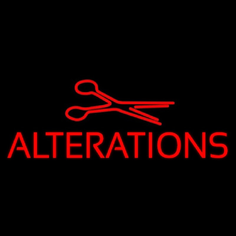 Custom Red Alteration With Scissor Neon Sign USA