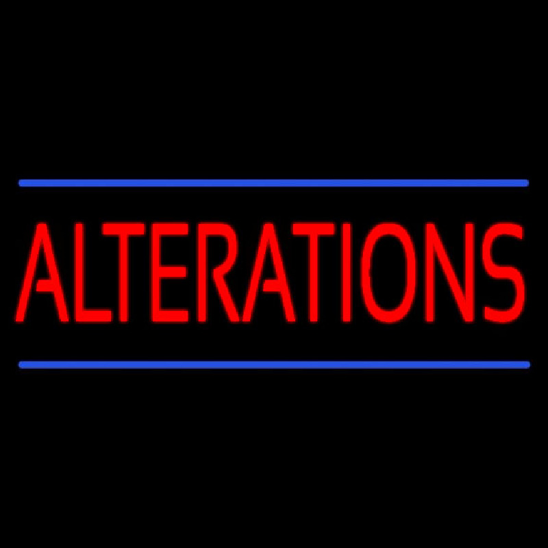 Custom Red Alterations Blue Lines Neon Sign USA