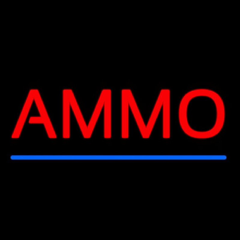 Custom Red Ammo With Blue Line Neon Sign USA