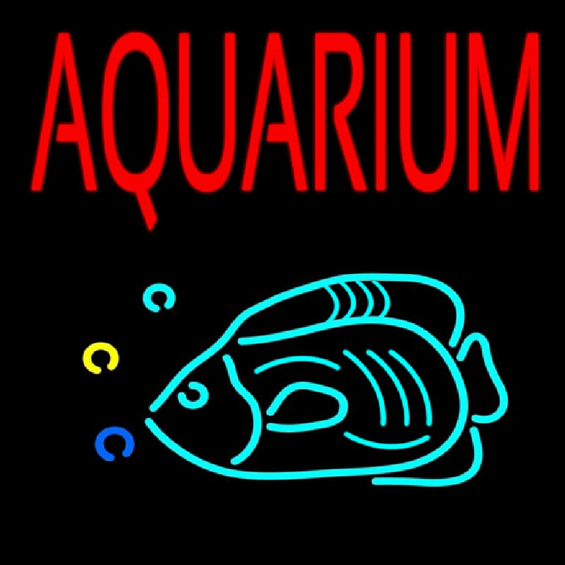 Custom Red Aquarium Fish Logo Neon Sign USA
