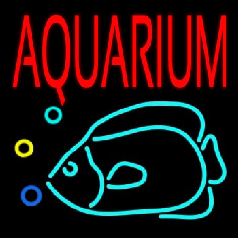 Custom Red Aquarium Fish Logo Neon Sign USA