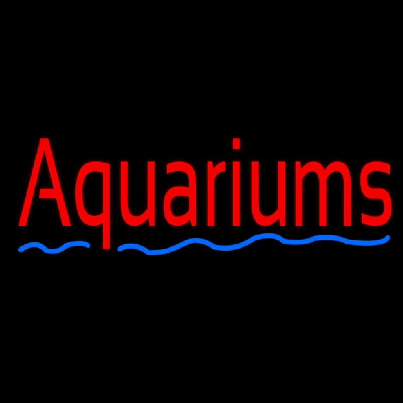 Custom Red Aquariums Blue Line Neon Sign USA