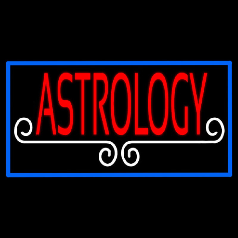 Custom Red Astrology White Line Blue Border Neon Sign USA