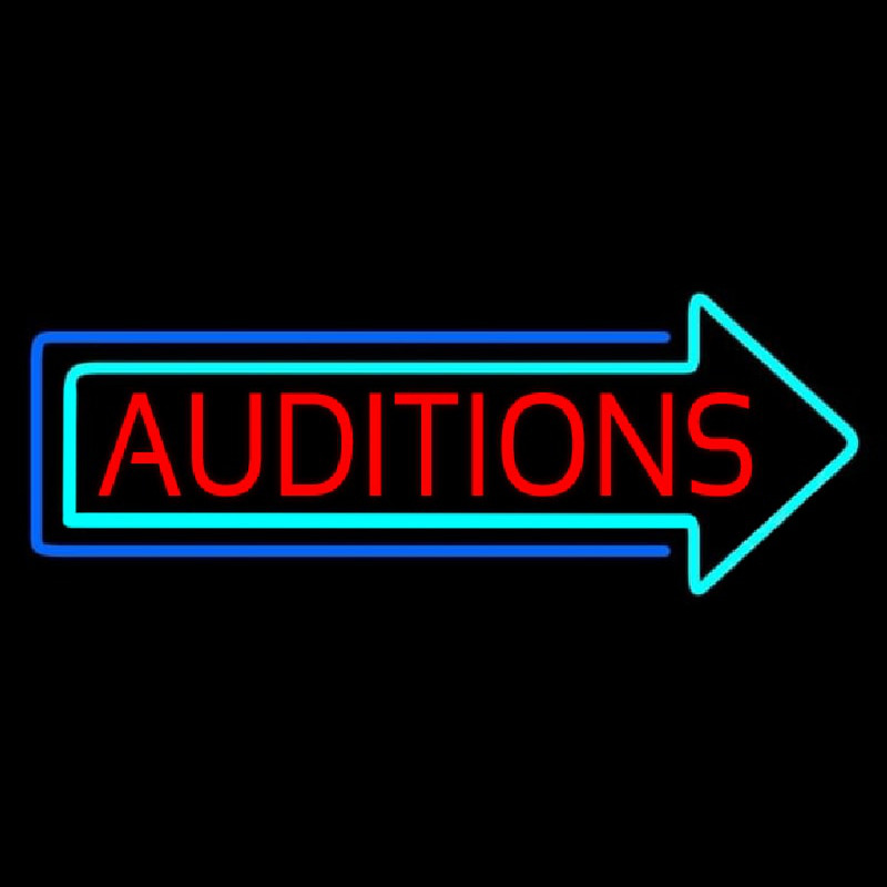 Custom Red Auditions Arrow Neon Sign USA