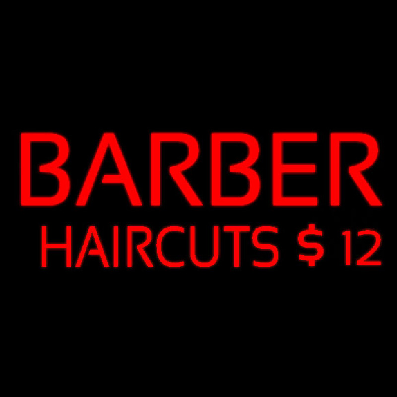 Custom Red Barber Haircuts Neon Sign USA
