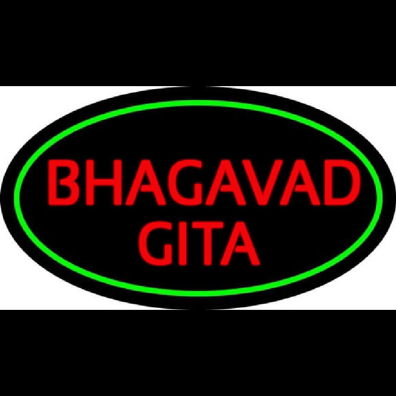 Custom Red Bhagavad Gita With Border Neon Sign USA