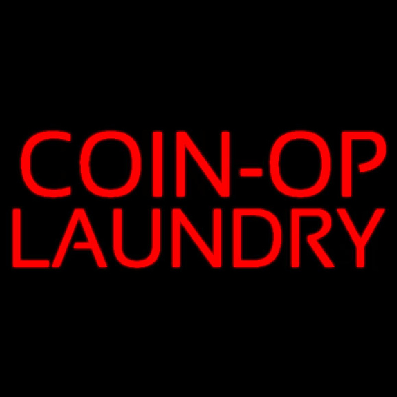 Custom Red Block Coin Op Laundry Neon Sign USA