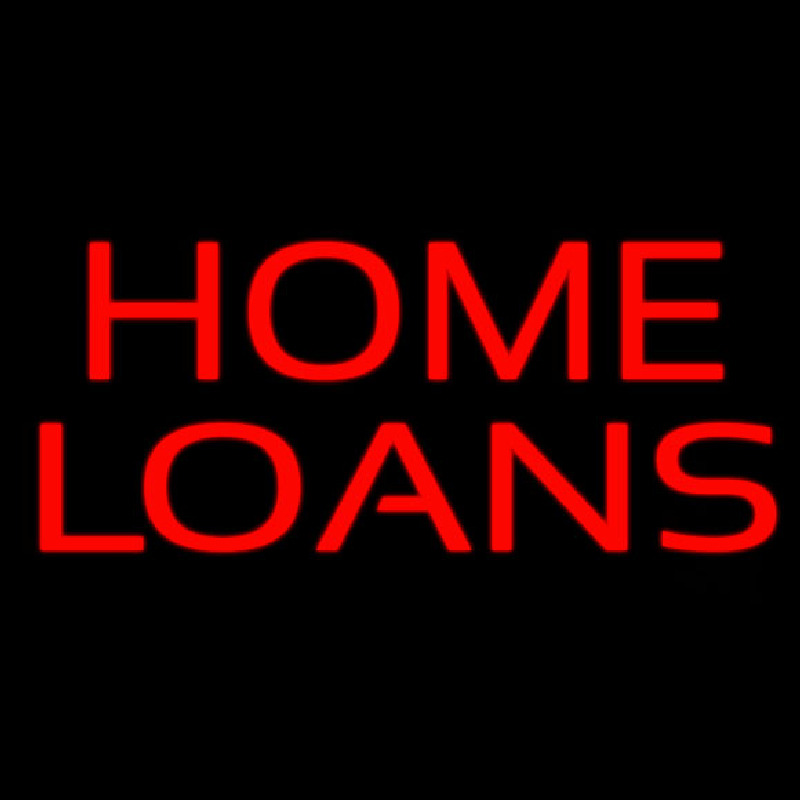 Custom Red Block Home Loans Neon Sign USA