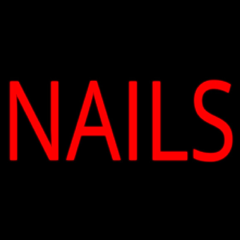 Custom Red Block Nails Neon Sign USA
