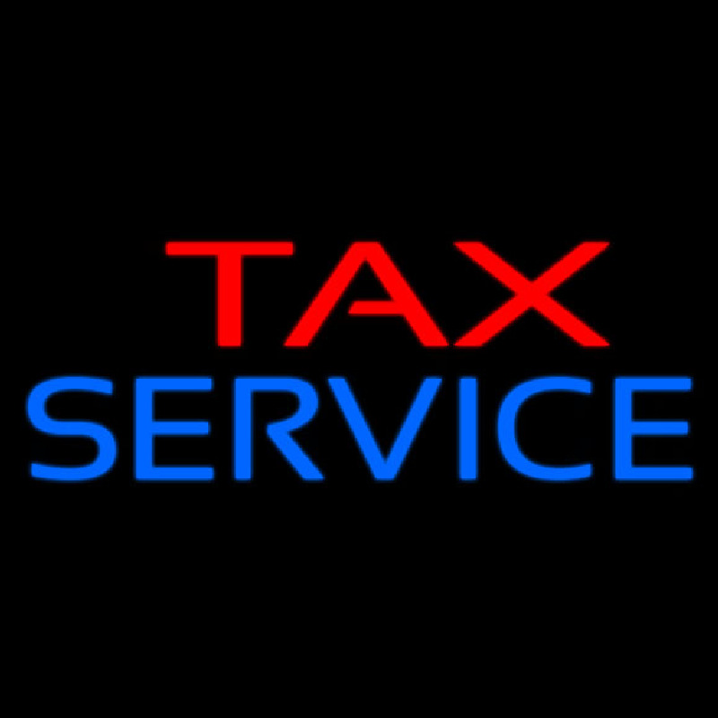 Custom Red Blue Tax Service Neon Sign USA