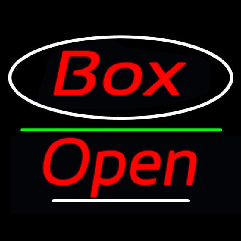 Custom Red Box With Oval With Open 3 Neon Sign USA