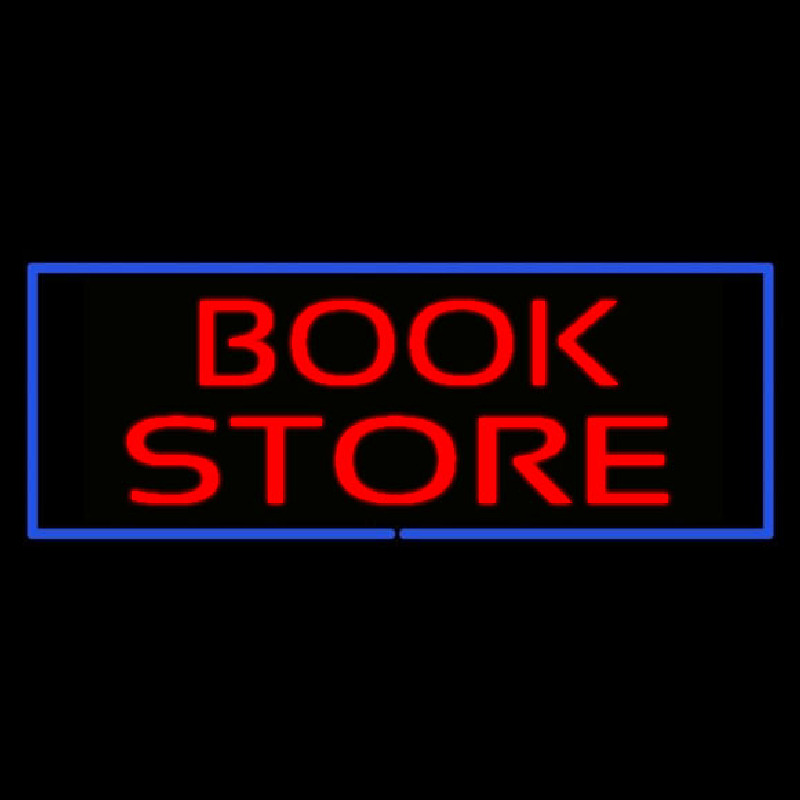 Custom Red Book Store With Blue Border Neon Sign USA