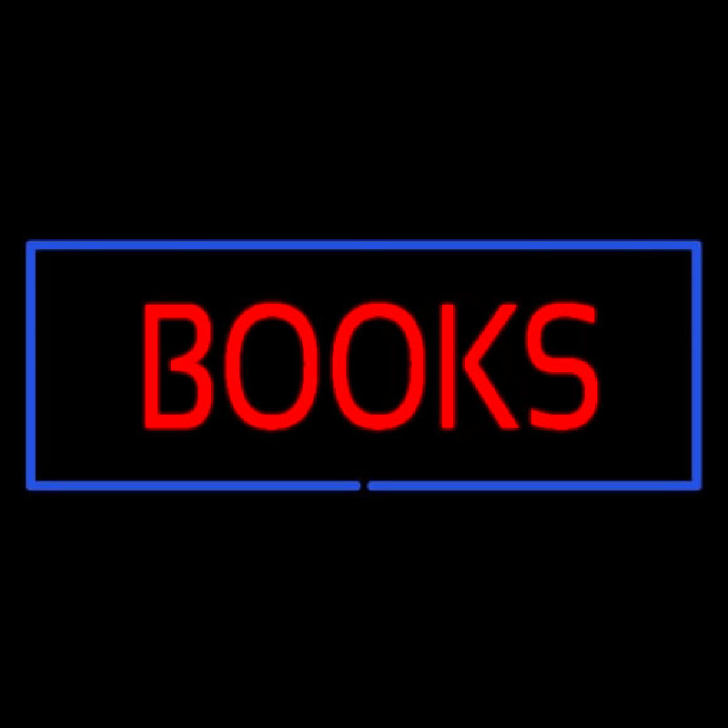 Custom Red Books With Blue Border Neon Sign USA