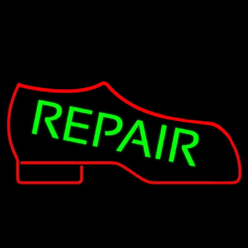 Custom Red Boot Green Repair Neon Sign USA