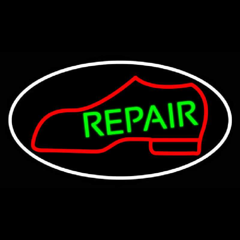 Custom Red Boot Green Repair With Border Neon Sign USA