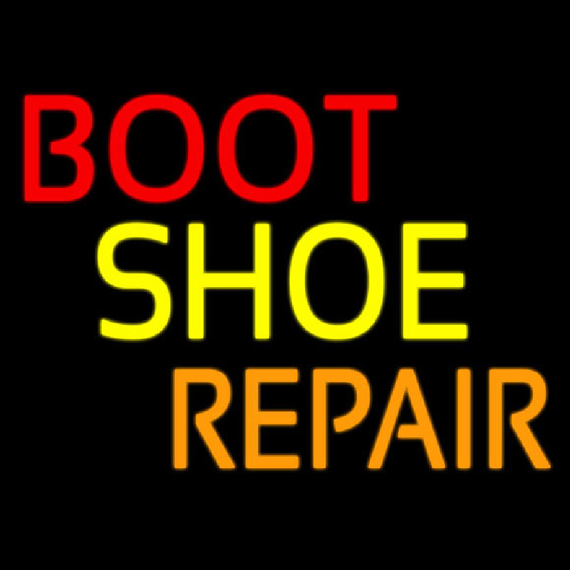 Custom Red Boot Shoe Repair Neon Sign USA