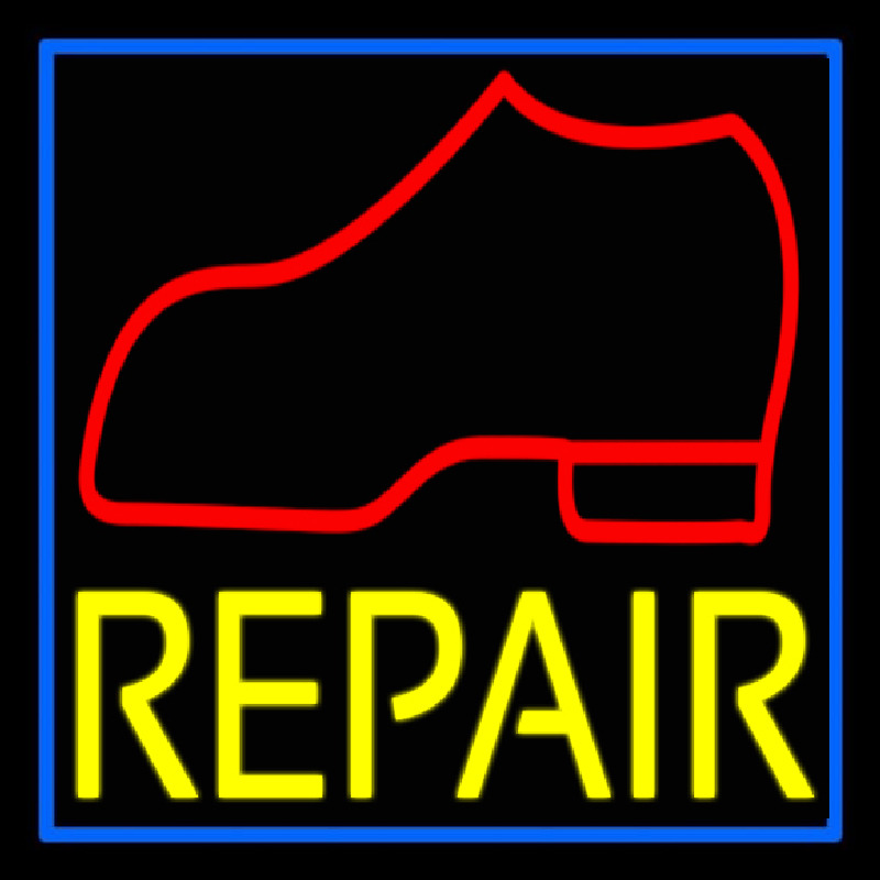 Custom Red Boot Yellow Repair Neon Sign USA