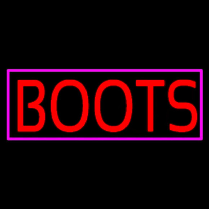 Custom Red Boots Pink Border Neon Sign USA