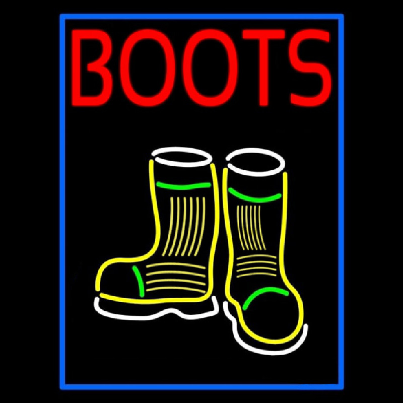 Custom Red Boots With Logo Neon Sign USA
