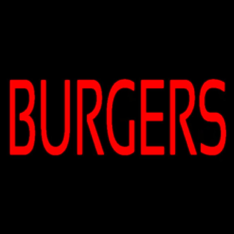 Custom Red Burgers Neon Sign USA
