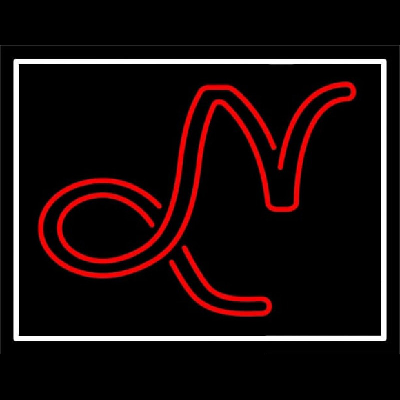 Custom Red Capricorn Logo White Border Neon Sign USA