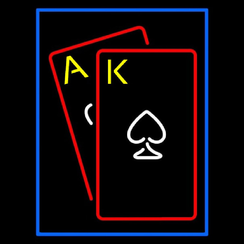 Custom Red Cards Tarot Blue Border Neon Sign USA