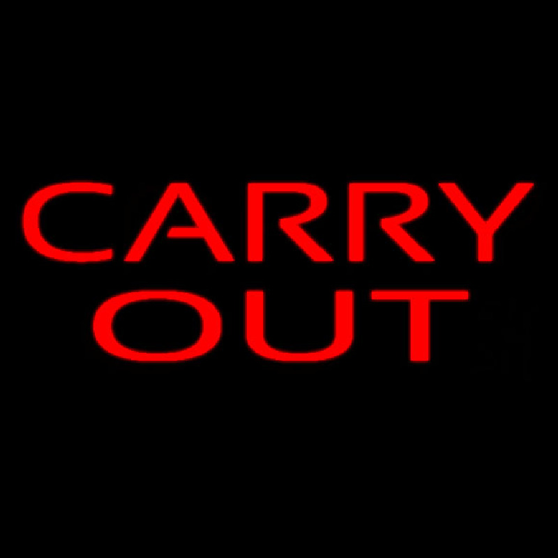 Custom Red Carry Out Neon Sign USA