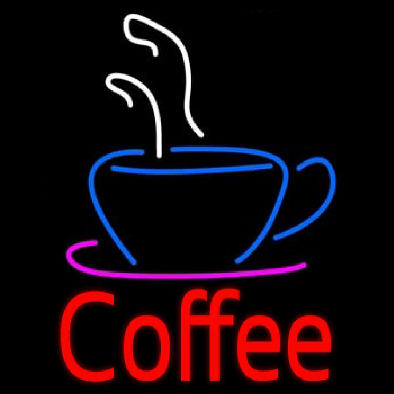 Custom Red Coffee With Coffee Cup Neon Sign USA