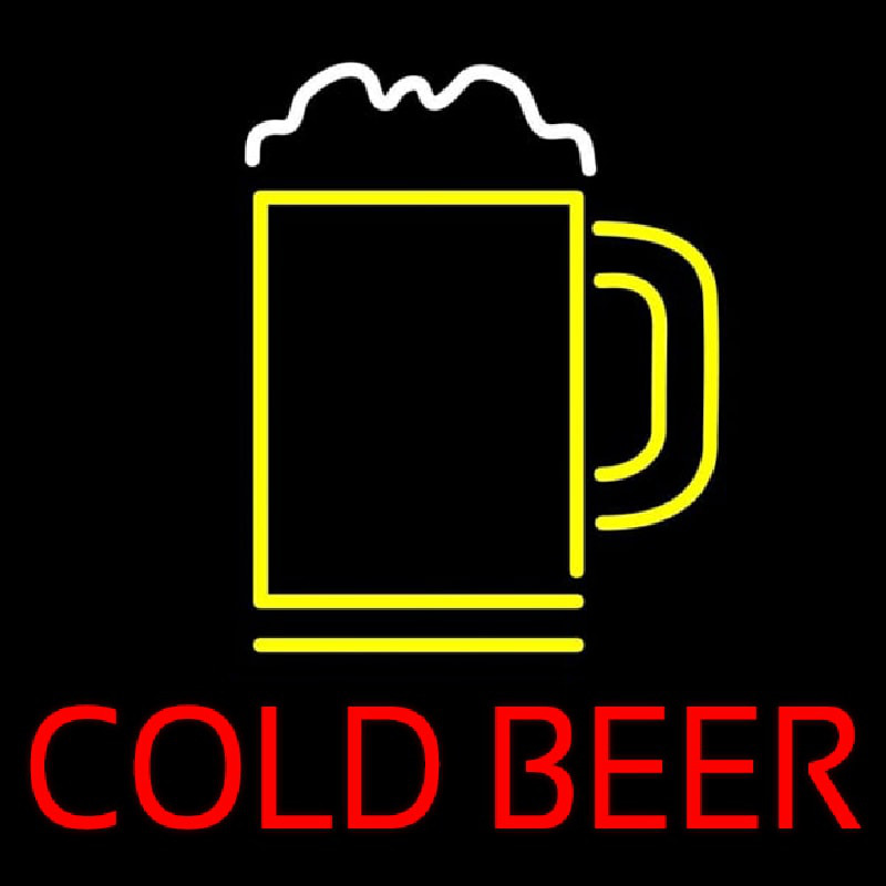 Custom Red Cold Beer With Yellow Mug Real Neon Tube Neon Sign USA