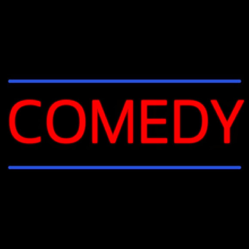 Custom Red Comedy Blue Lines Neon Sign USA
