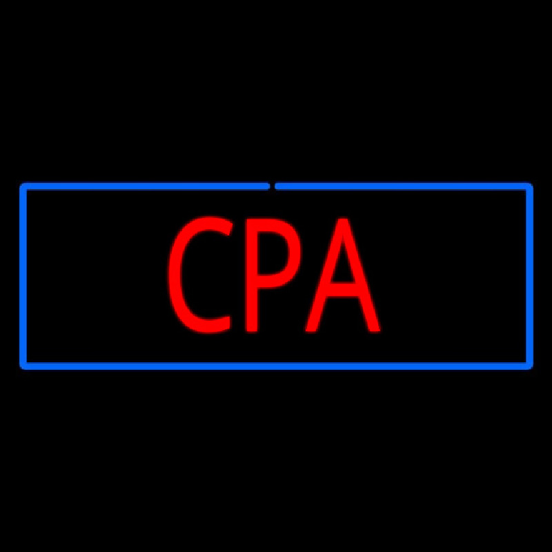 Custom Red Cpa With Blue Border Neon Sign USA