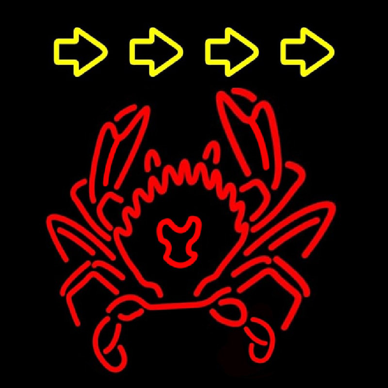 Custom Red Crab Logo Neon Sign USA