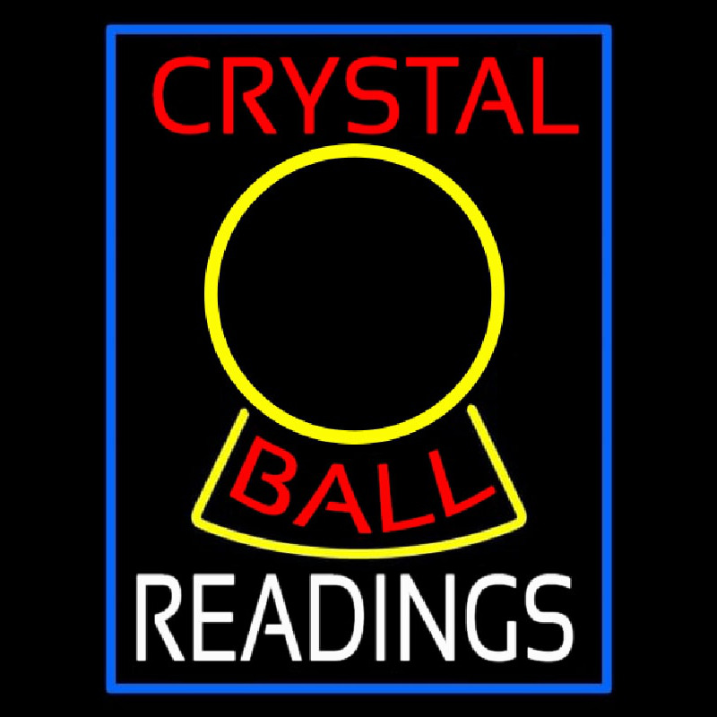 Custom Red Crystal Ball White Reader Neon Sign USA
