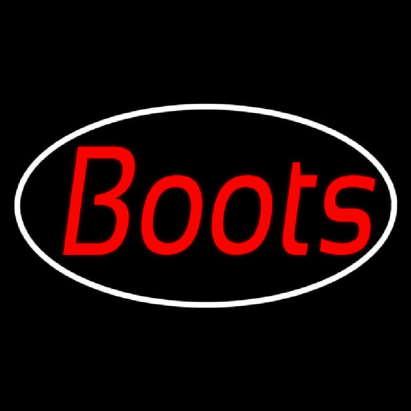 Custom Red Cursive Boots Neon Sign USA
