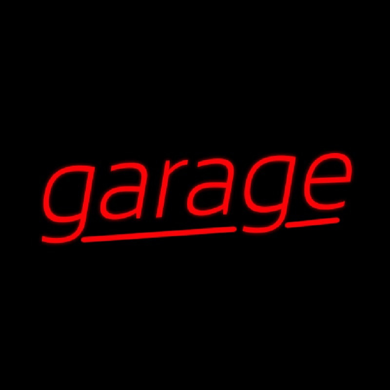 Custom Red Cursive Garage Neon Sign USA