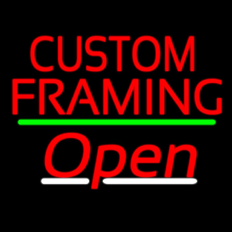 Custom Red Custom Framing With Open 2 Neon Sign USA