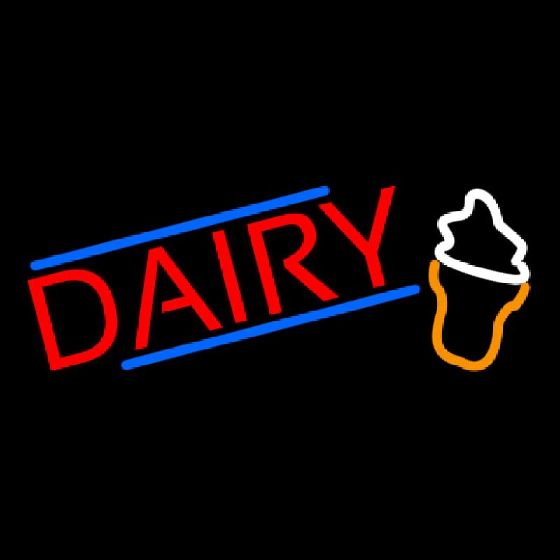 Custom Red Dairy With Logo Neon Sign USA