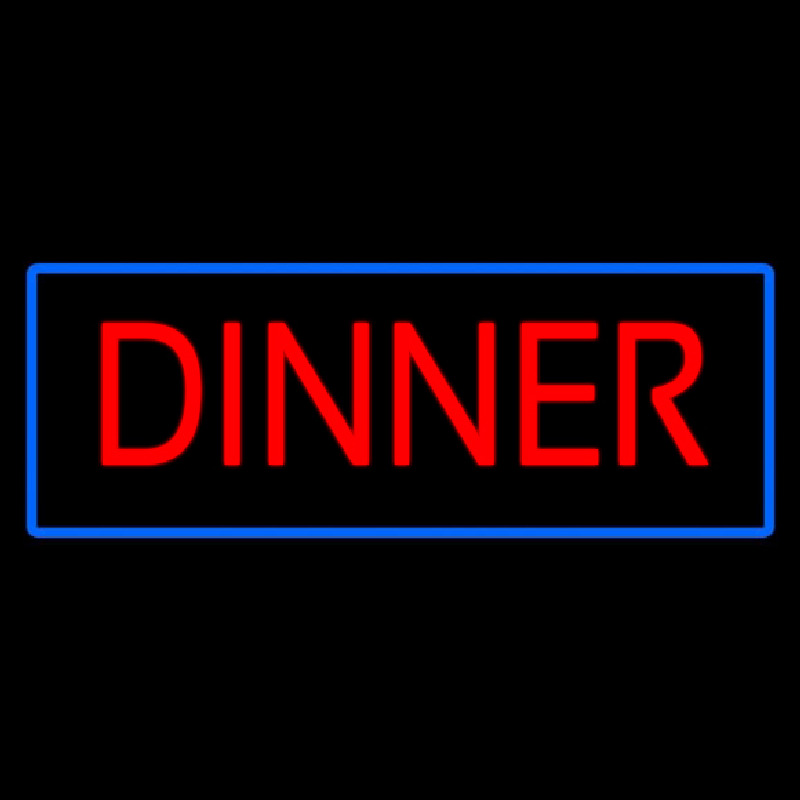 Custom Red Dinner With Blue Border Neon Sign USA