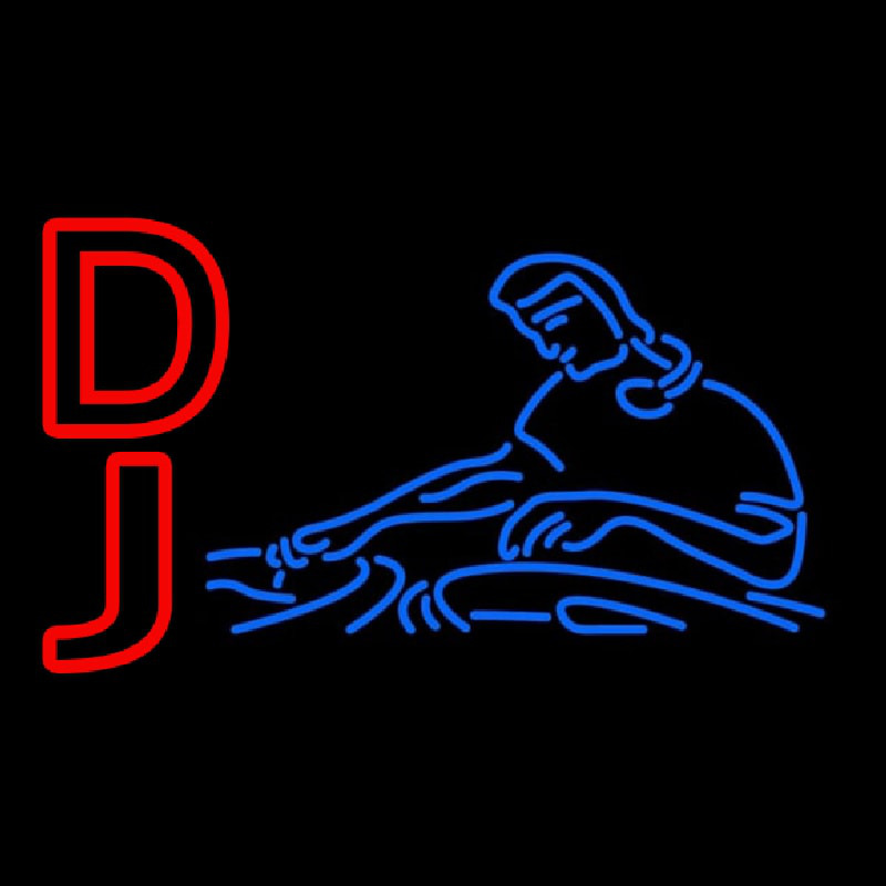 Custom Red Dj Blue Neon Sign USA