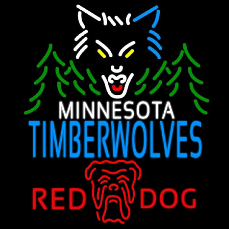 Custom Red Dog Minnesota Timber Wolves NBA Neon Beer Sign Neon Sign USA